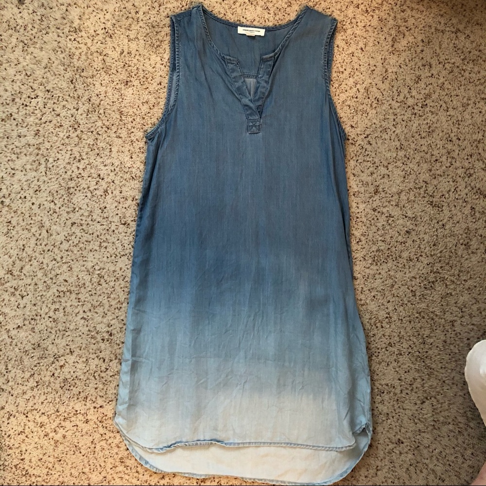 Blue denim style ombré dress